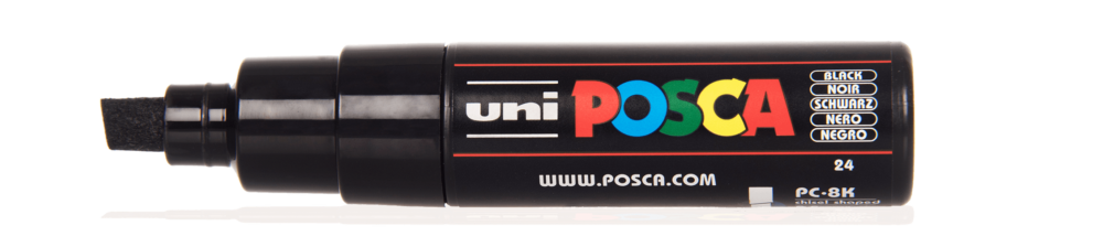 Uni POSCA marker; p.tonda 8 mm chissel;; black 